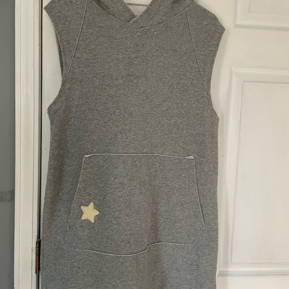 Urban Outfitters BDG Light Gray Hooded Sleeveless sweat shirt dress